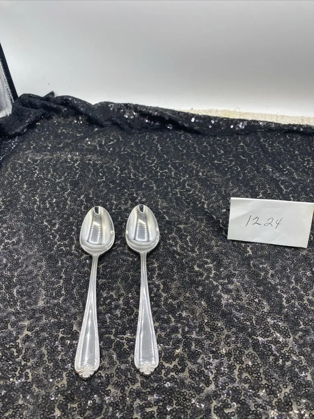 2 Wallace Silversmiths 18/8 Dinner Spoons Stainless Flatware 6”